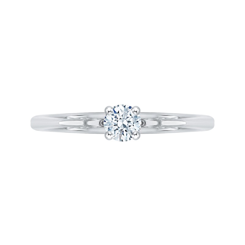 Diamond Solitaire Petite Engagement Ring in 14K White Gold