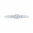 Diamond Solitaire Petite Engagement Ring in 14K White Gold