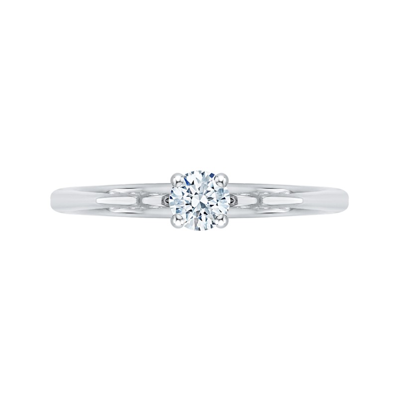 Diamond Solitaire Petite Engagement Ring in 14K White Gold