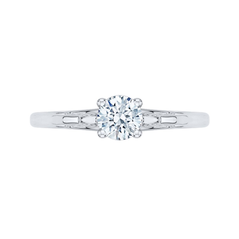 Diamond Solitaire Petite Engagement Ring in 14K White Gold