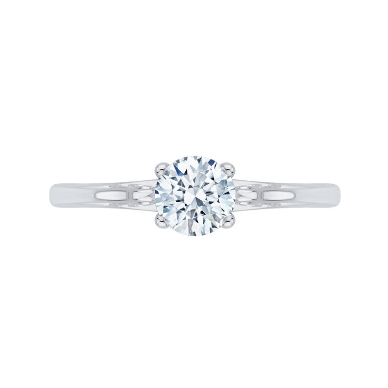 Diamond Solitaire Petite Engagement Ring in 14K White Gold