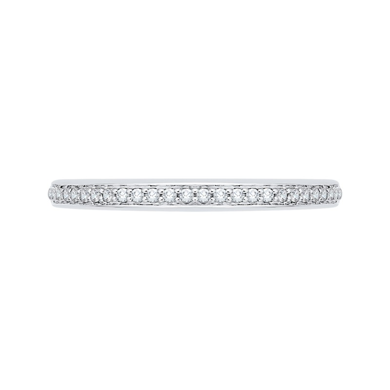 Round Diamond Wedding Band in 14K White Gold