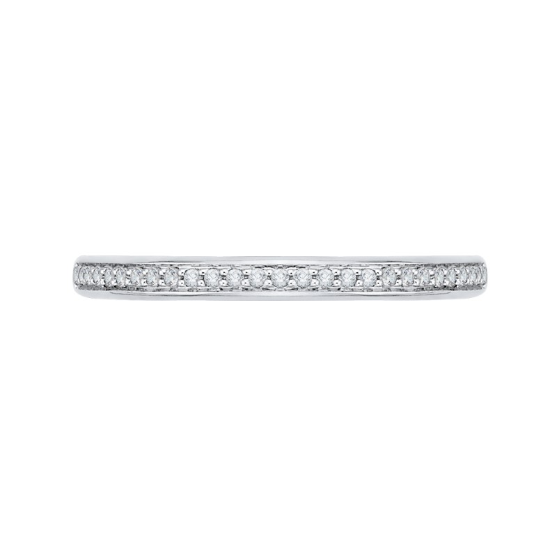 Round Diamond Wedding Band in 14K White Gold