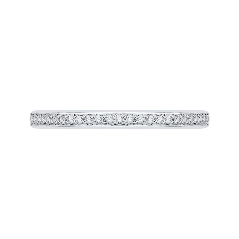 Round Diamond Wedding Band in 14K White Gold