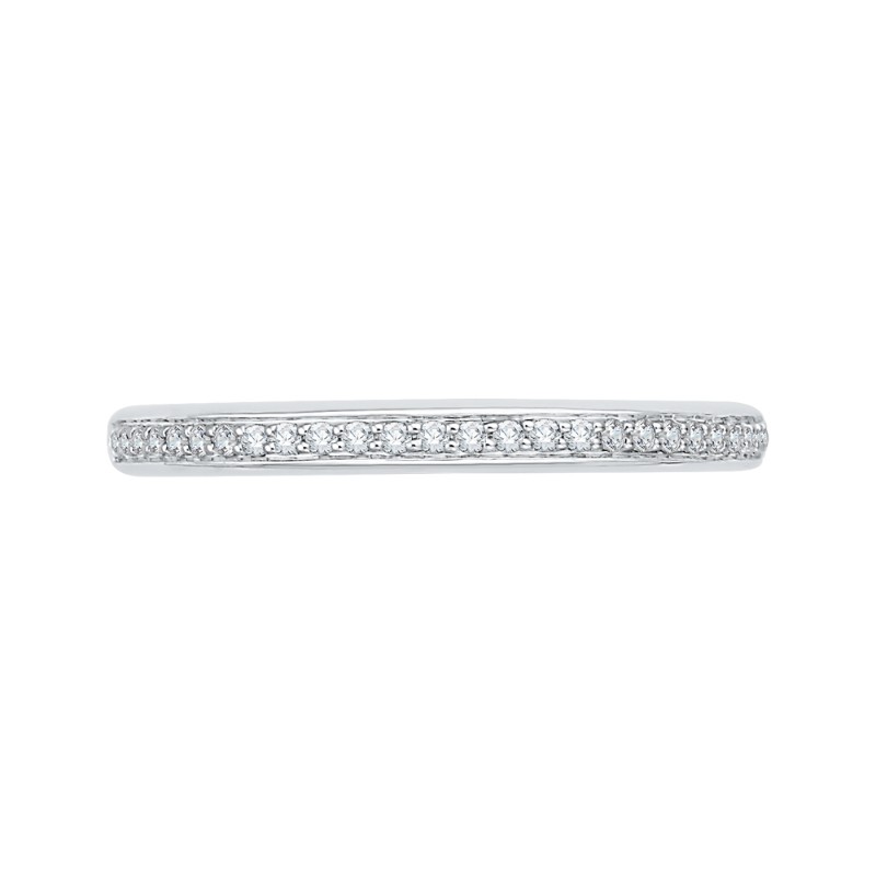 Round Diamond Wedding Band in 14K White Gold