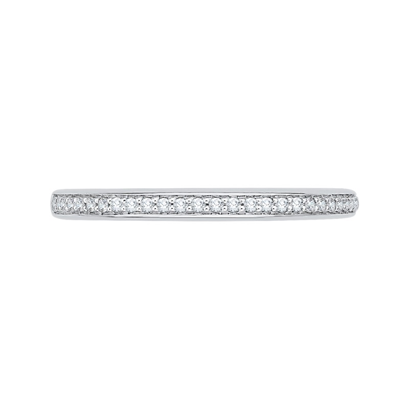 Round Diamond Wedding Band in 14K White Gold