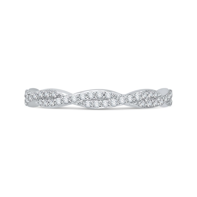 Diamond Criss-Cross Wedding Band in 14K White Gold