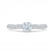 Diamond Floral Engagement Ring in 14K White Gold
