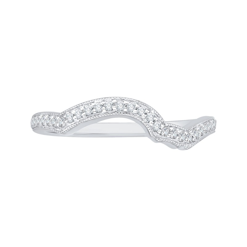 Round Diamond Wedding Band in 14K White Gold