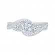 Round Diamond Three-Stone Engagement Ring in 14K White Gold