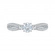 Split Shank Round Diamond Engagement Ring in 14K White Gold