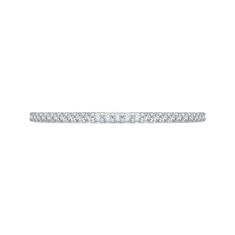 Round Diamond Wedding Band in 14K White Gold