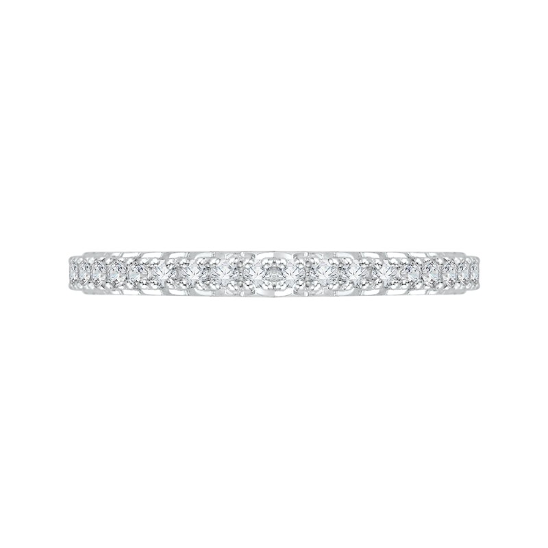 14K White Gold Round Diamond Wedding Band