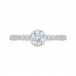 Diamond Floral Engagement Ring in 14K White Gold