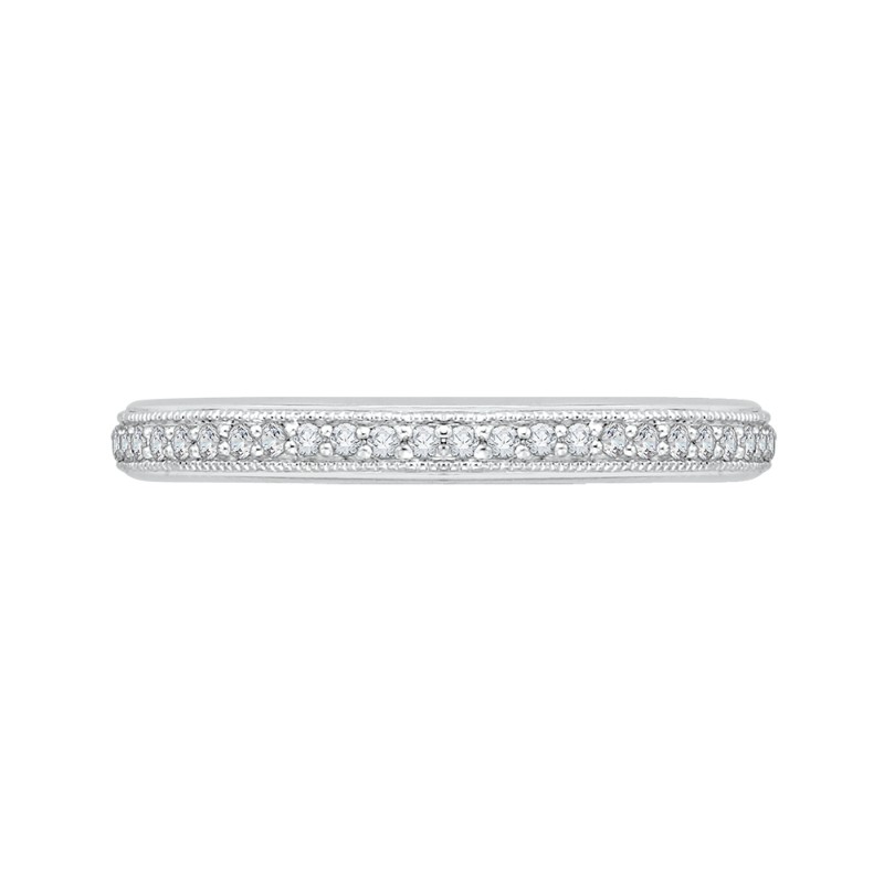 Round Diamond Half-Eternity Wedding Band in 14K White Gold