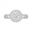 Round Diamond Halo Engagement Ring in 14K White Gold