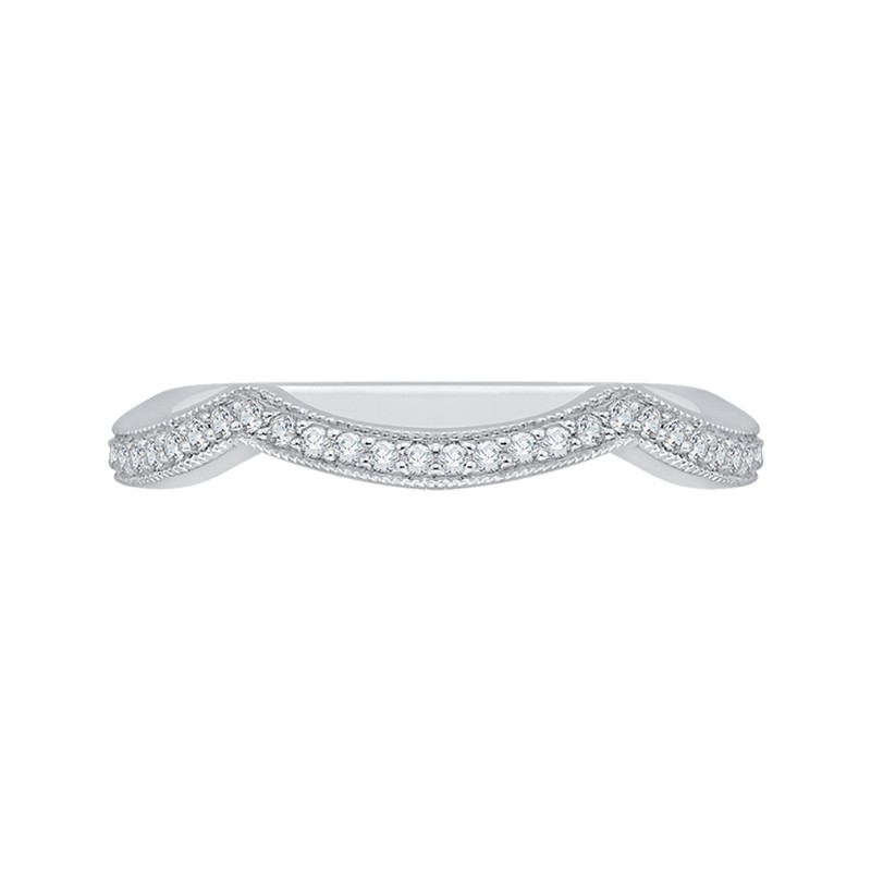 Round Diamond Wedding Band in 14K White Gold