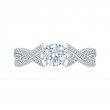 Split Shank Round Diamond Engagement Ring in 14K White Gold