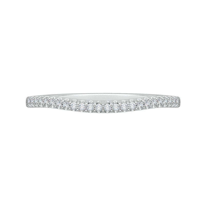 Diamond Curved Wedding Band in 14K White Gold