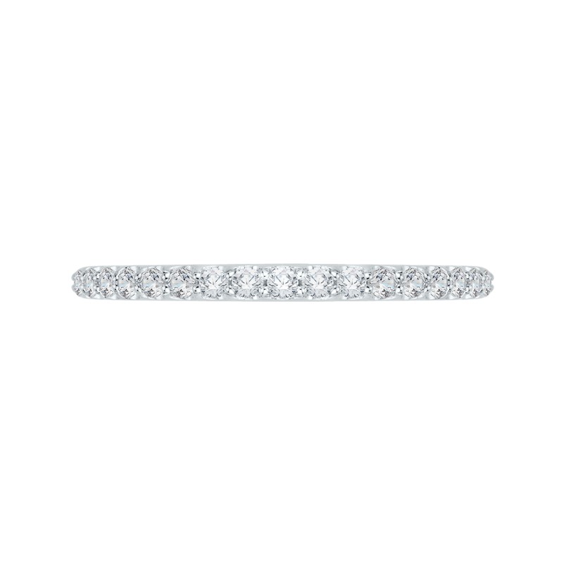 Round Diamond Half-Eternity Wedding Band In 14K White Gold