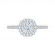 Round Diamond Double Halo Engagement Ring in 14K White Gold