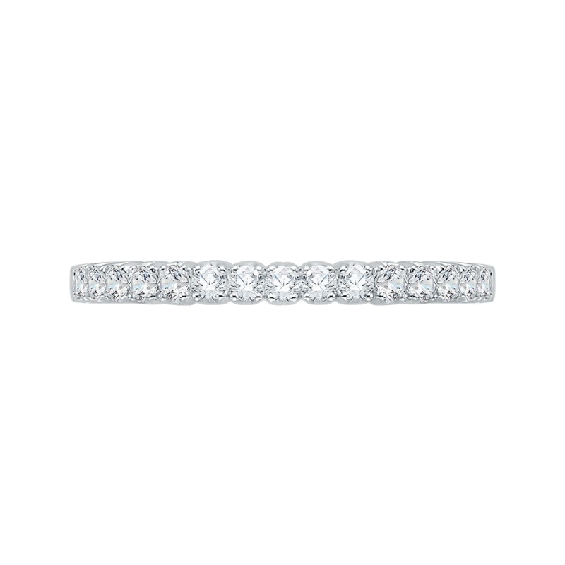 Round Diamond Wedding Band in 14K White Gold