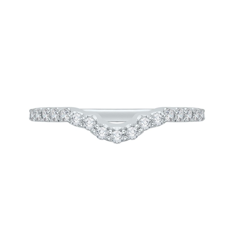 Round Diamond Half-Eternity Wedding Band in 14K White Gold