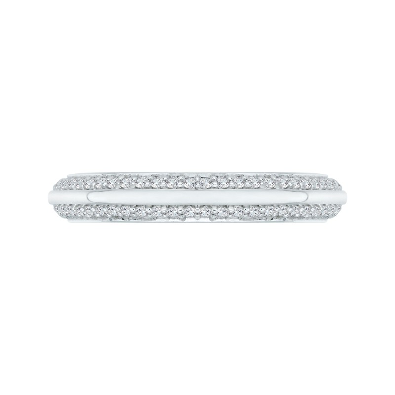 Round Diamond Half-Eternity Wedding Band In 14K White Gold