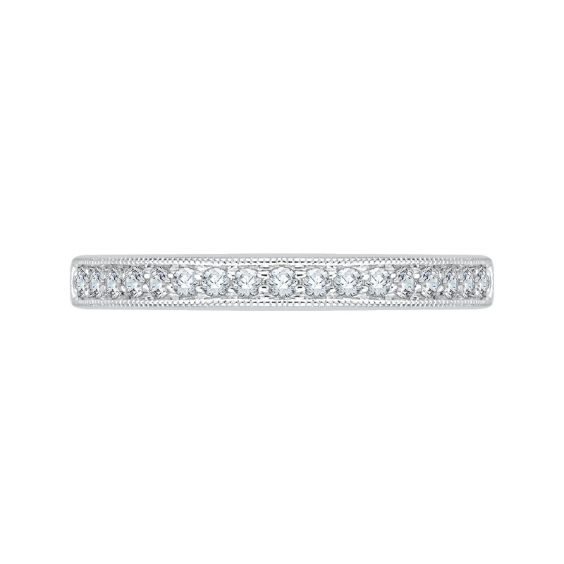 Round Diamond Wedding Band in 14K White Gold