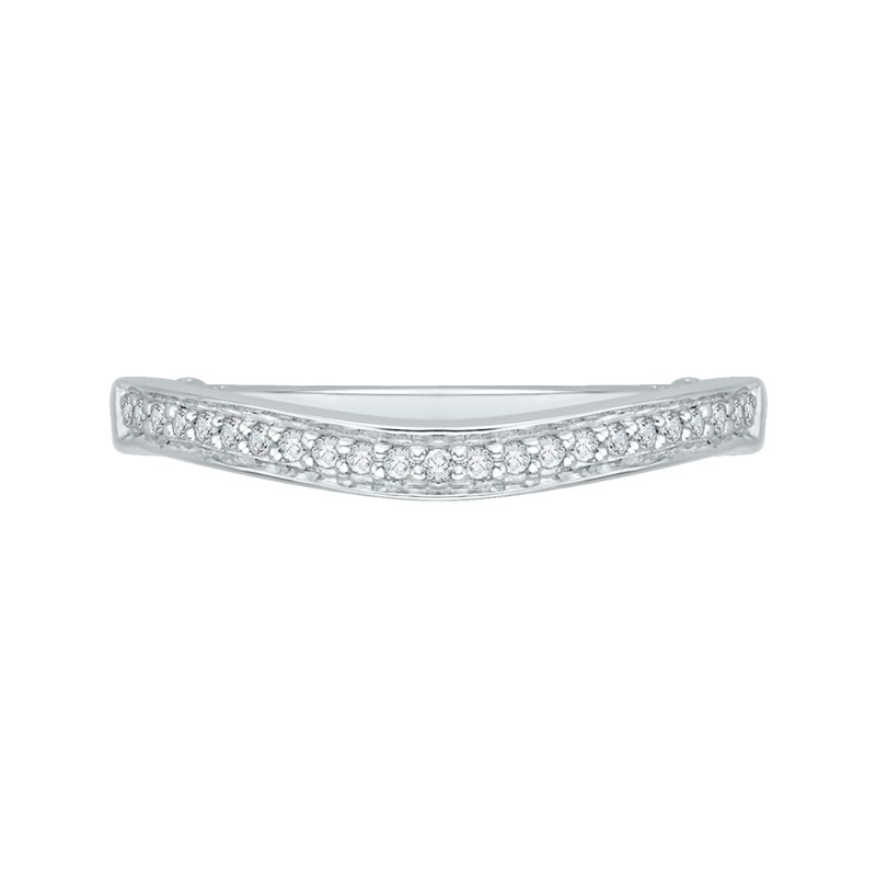 Round Diamond Wedding Band in 14K White Gold