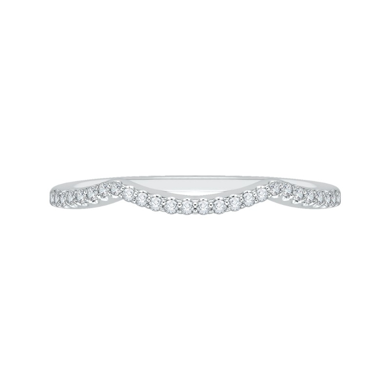 14K White Gold Round Diamond Wedding Band