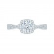 Split Shank Diamond Halo Engagement Ring in 14K White Gold