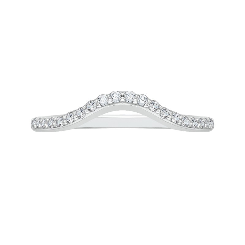 Round Diamond Wedding Band in 14K White Gold