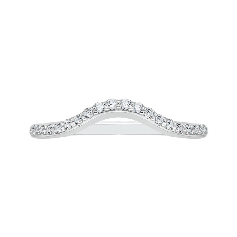Round Diamond Wedding Band in 14K White Gold