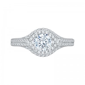 Round Diamond Engagement Ring in 14K White Gold