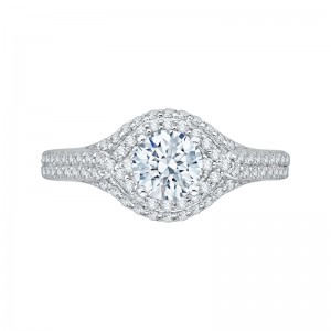 Round Diamond Engagement Ring in 14K White Gold