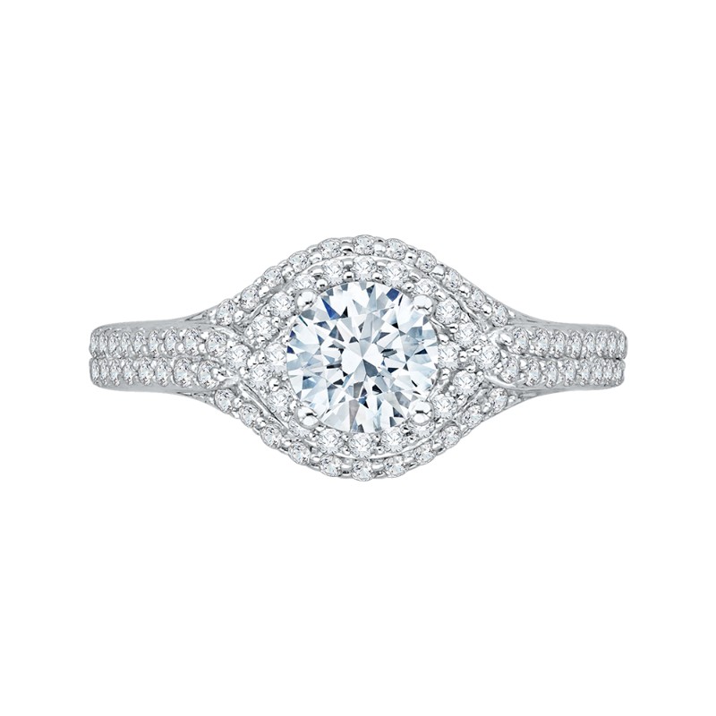 Round Diamond Engagement Ring in 14K White Gold