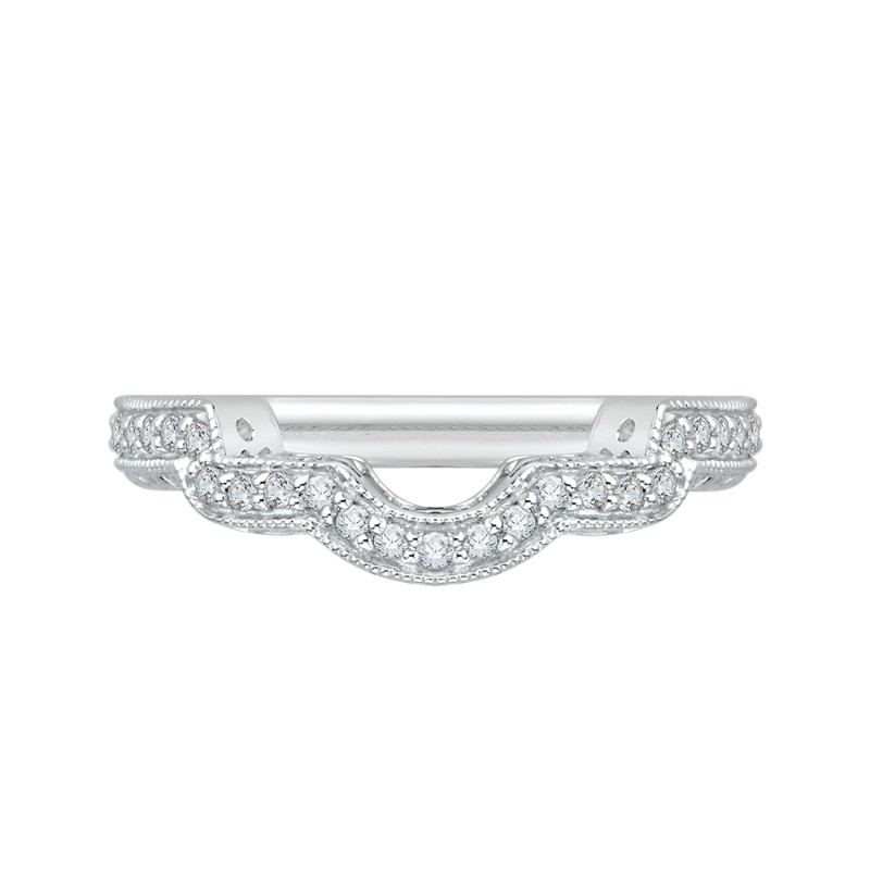 Round Diamond Wedding Band in 14K White Gold