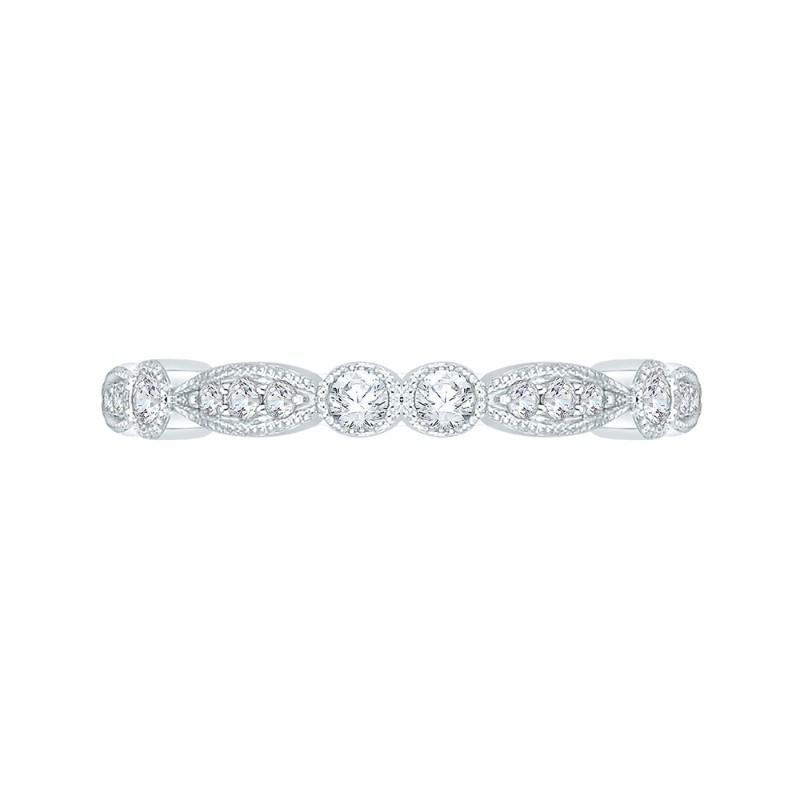Round Diamond Wedding Band in 14K White Gold