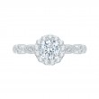 Diamond Halo Engagement Ring in 14K White Gold