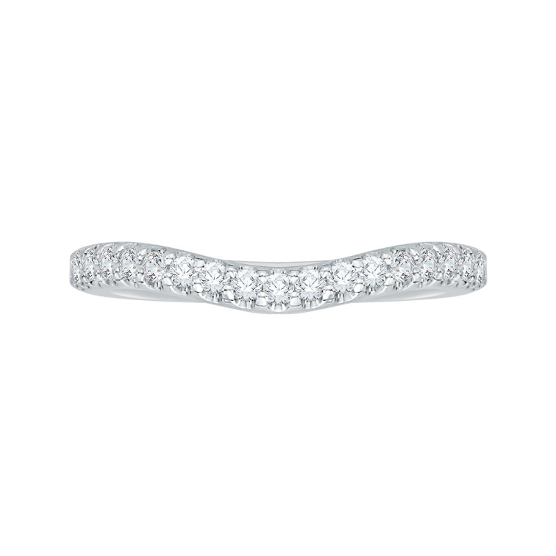 Round Diamond Wedding Band in 14K White Gold