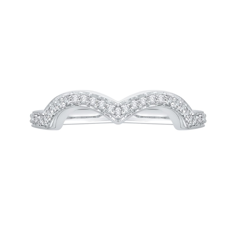 Round Diamond Wedding Band in 14K White Gold