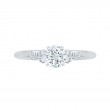 Round Diamond Engagement Ring in 14K White Gold