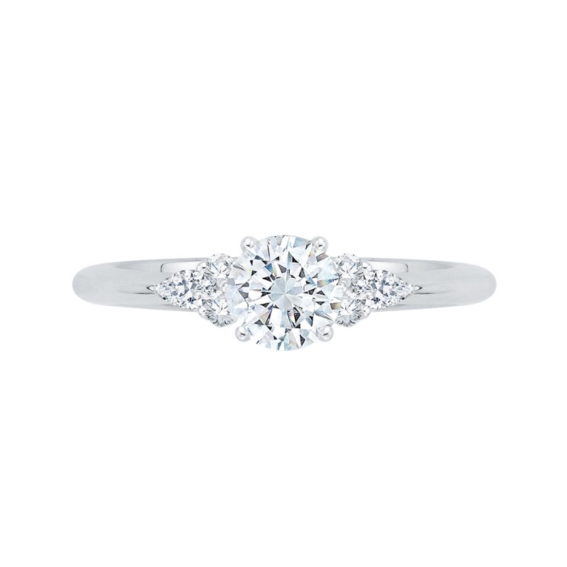 Round Diamond Engagement Ring in 14K White Gold