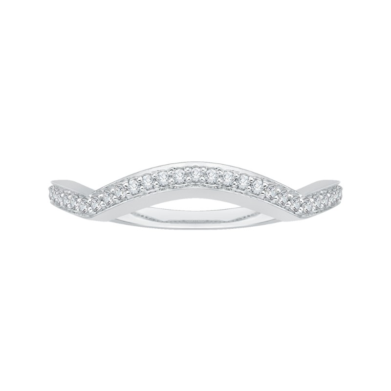 Round Diamond Wedding Band in 14K White Gold