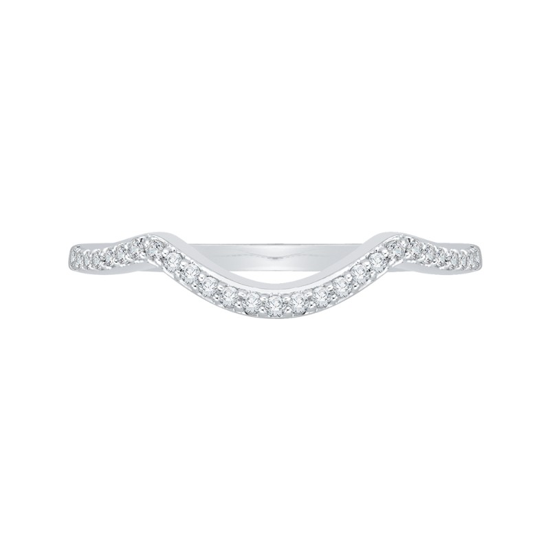 Round Diamond Half-Eternity Wedding Band In 14K White Gold