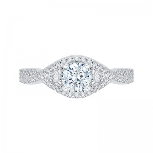 Diamond Engagement Ring Set in 14K White Gold