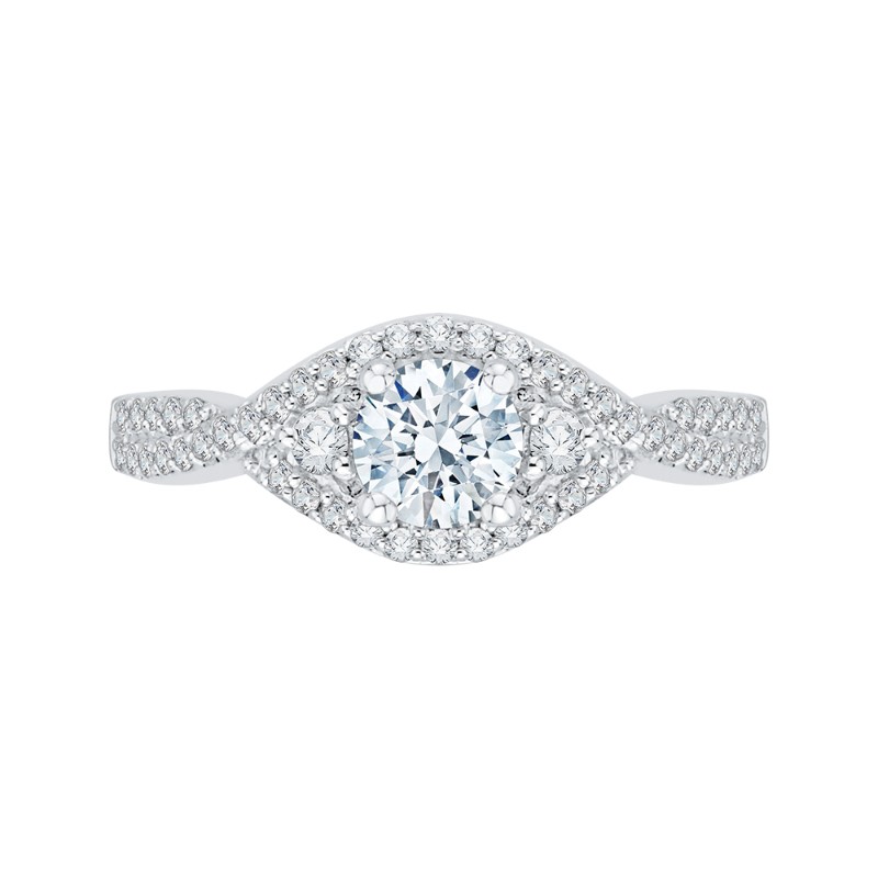 Diamond Engagement Ring Set in 14K White Gold