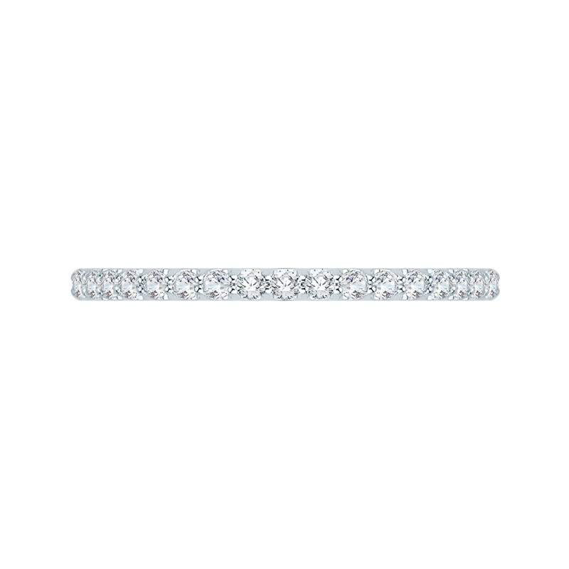 Round Diamond Wedding Band in 14K White Gold