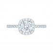 Round Diamond Halo Engagement Ring in 14K White Gold